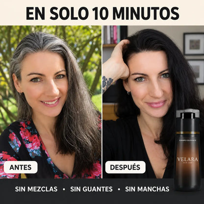 Champú colorante instantáneo