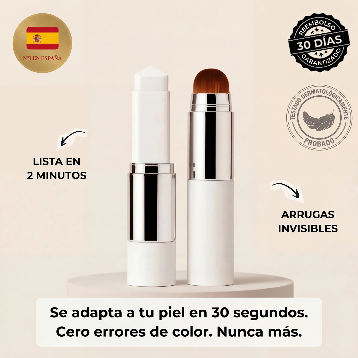 Fondo de maquillaje 2 en 1 con brocha integrada