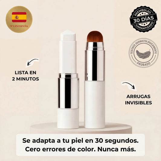 Fondo de maquillaje 2 en 1 con brocha integrada