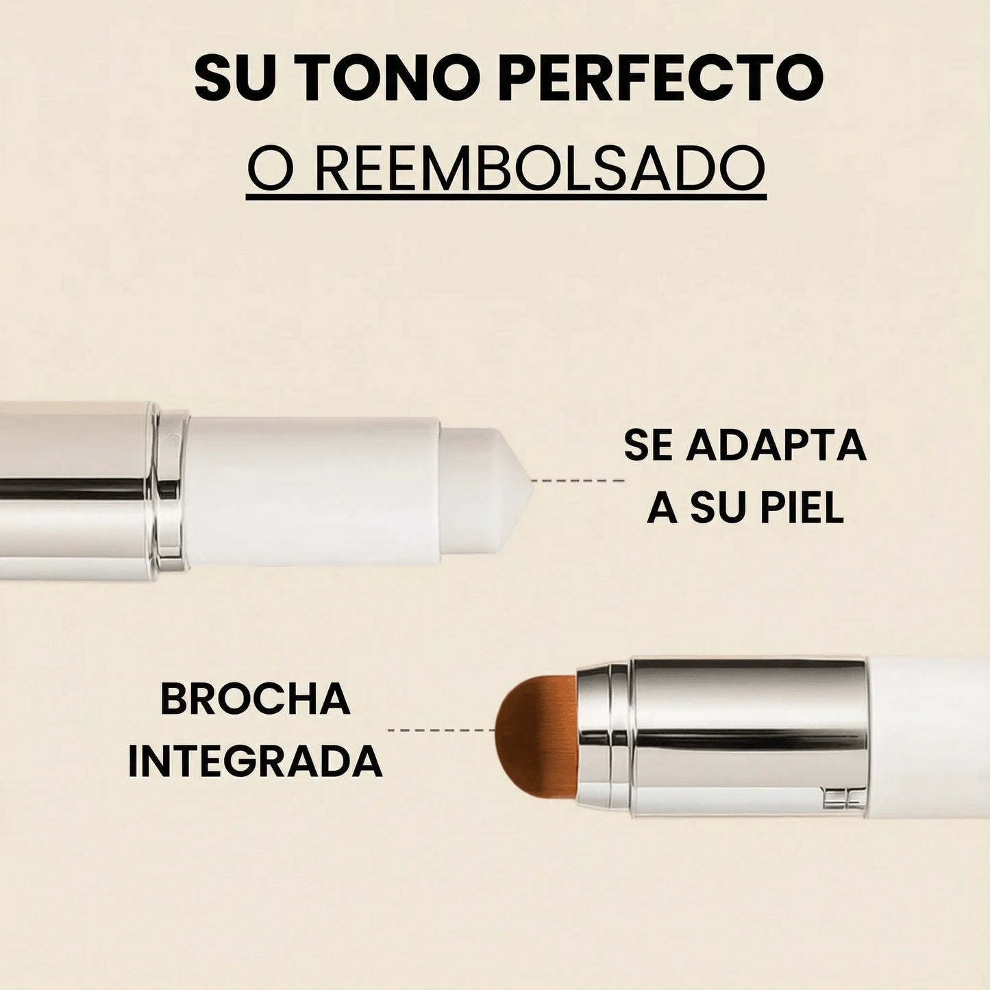 Fondo de maquillaje 2 en 1 con brocha integrada