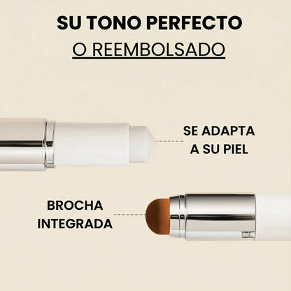 Fondo de maquillaje 2 en 1 con brocha integrada